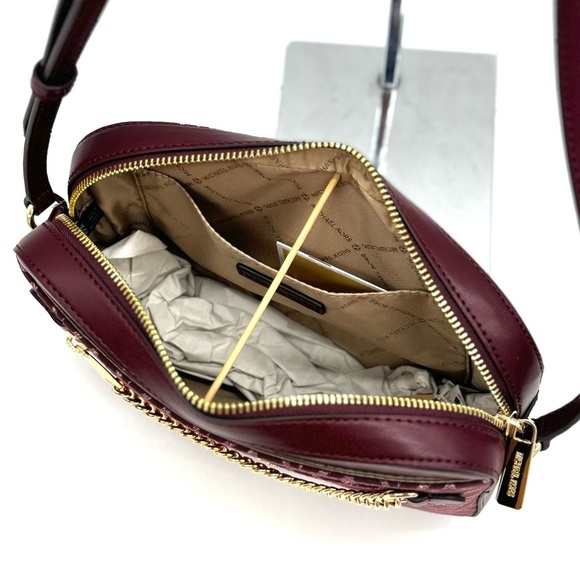 Michael Kors Large Jet Set Item EW Chain Xbody Crossbody Bag Ox Blood Multi - Picture 7 of 12